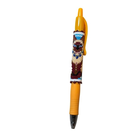 Hand crafted beaded Siamese cat pen wrap brick stitch G2 Pilot Pen - removable - Picture 3 of 12